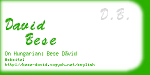 david bese business card